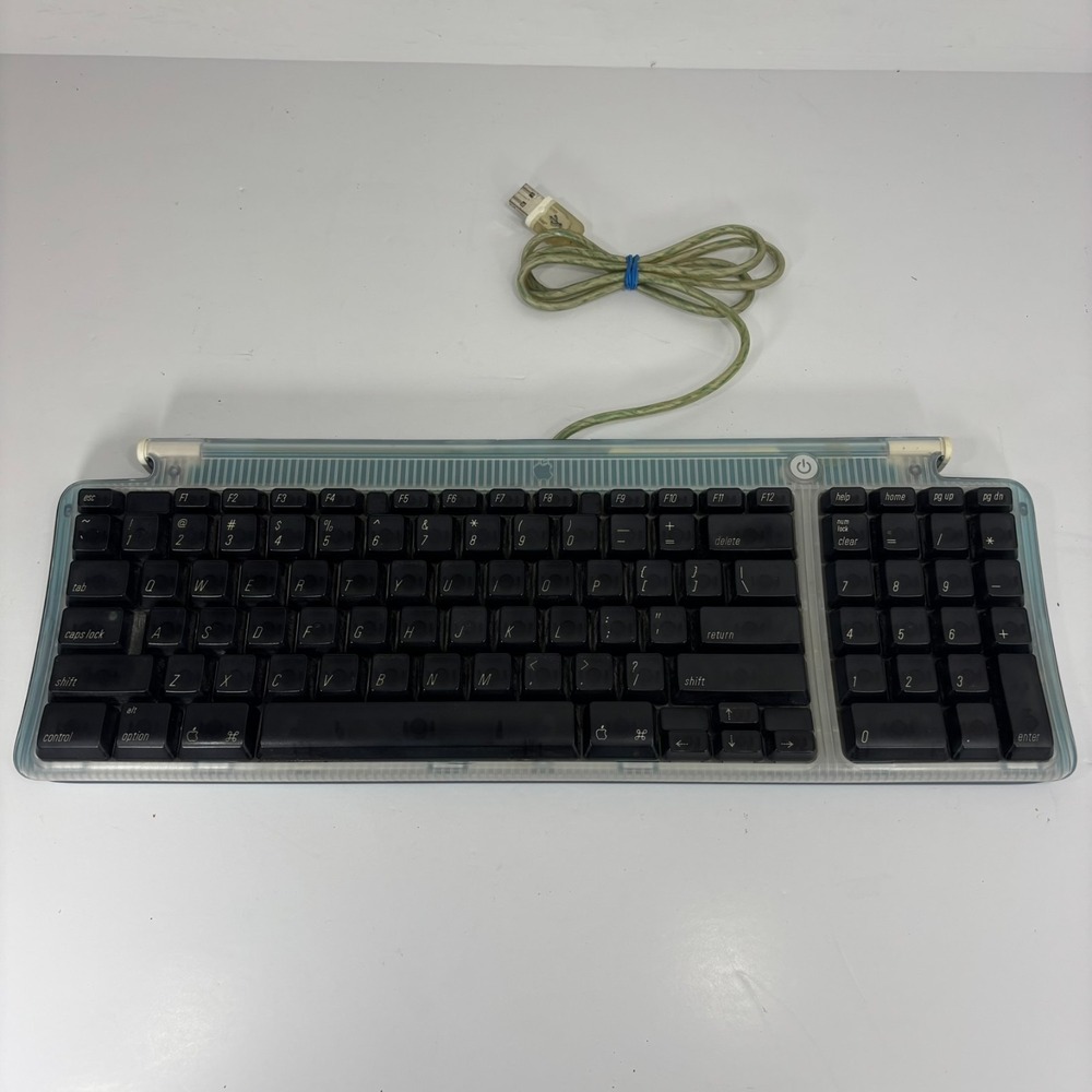 Apple USB Keyboard M2452 Bondi Blue Teal Blue Vintage G3 iMac - TESTED